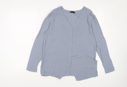 Womens UK Size 8 Topshop Blue Basic Blouse