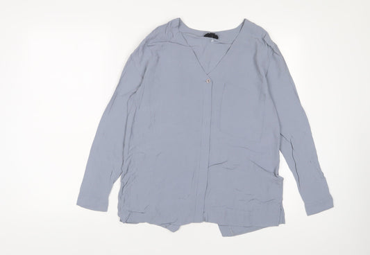 Womens UK Size 8 Topshop Blue Basic Blouse