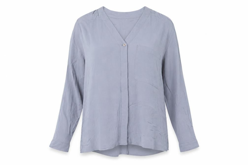 Womens UK Size 8 Topshop Blue Basic Blouse
