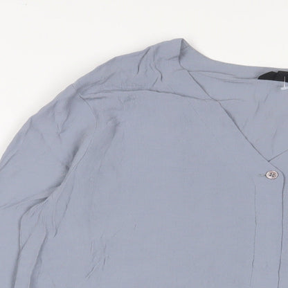 Womens UK Size 8 Topshop Blue Basic Blouse