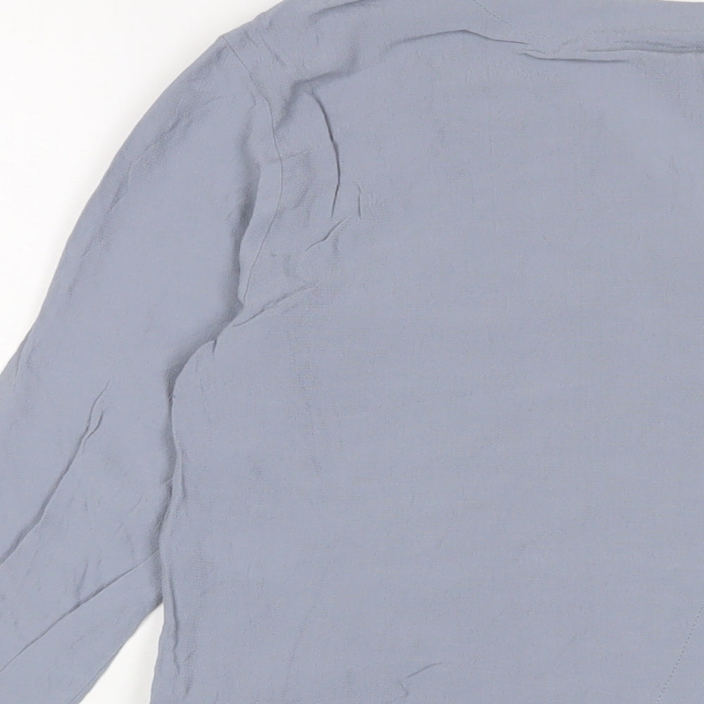 Womens UK Size 8 Topshop Blue Basic Blouse