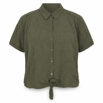 Womens UK Size 16 Warehouse Green Basic Button-Up