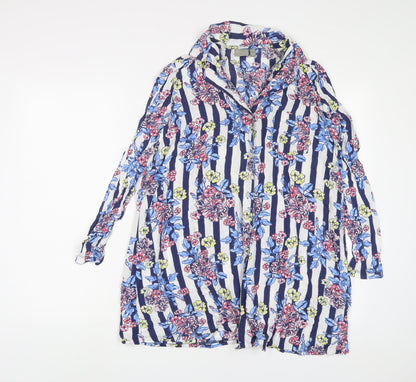 ASOS Womens Multicoloured Geometric Viscose A-Line Size 10 Collared Button