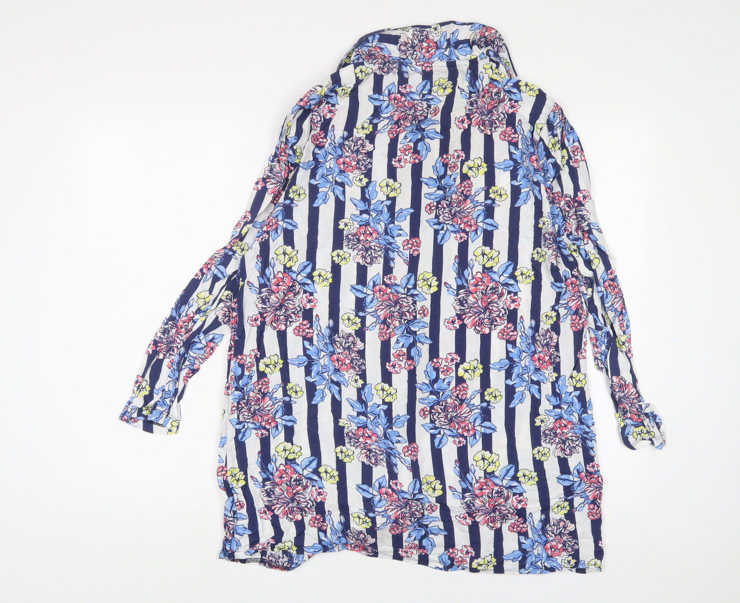 ASOS Womens Multicoloured Geometric Viscose A-Line Size 10 Collared Button