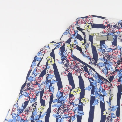 ASOS Womens Multicoloured Geometric Viscose A-Line Size 10 Collared Button
