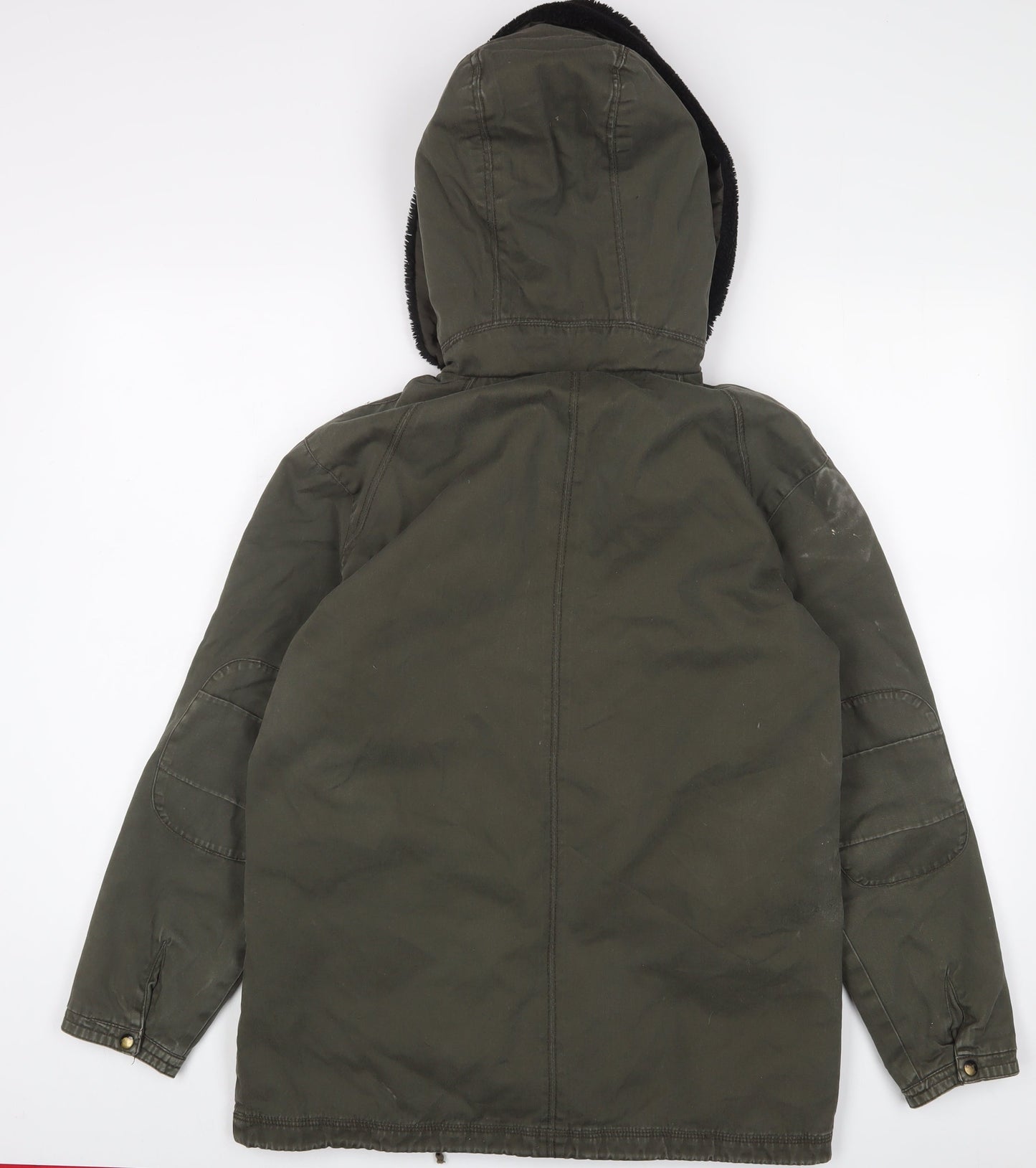 Pull&Bear Womens Green Jacket Coat Size S Zip - Pockets