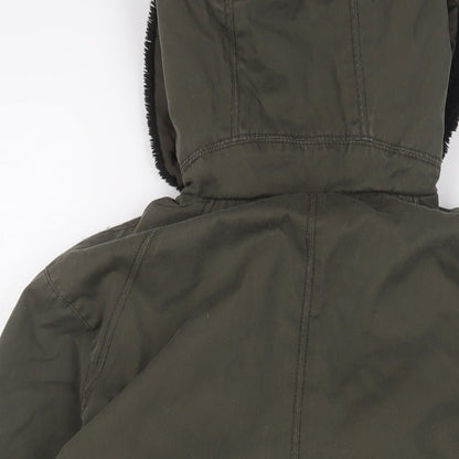 Pull&Bear Womens Green Jacket Coat Size S Zip - Pockets