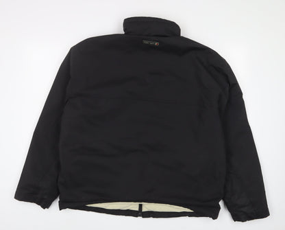 Teddy Smith Mens Black Jacket Coat Size M Zip