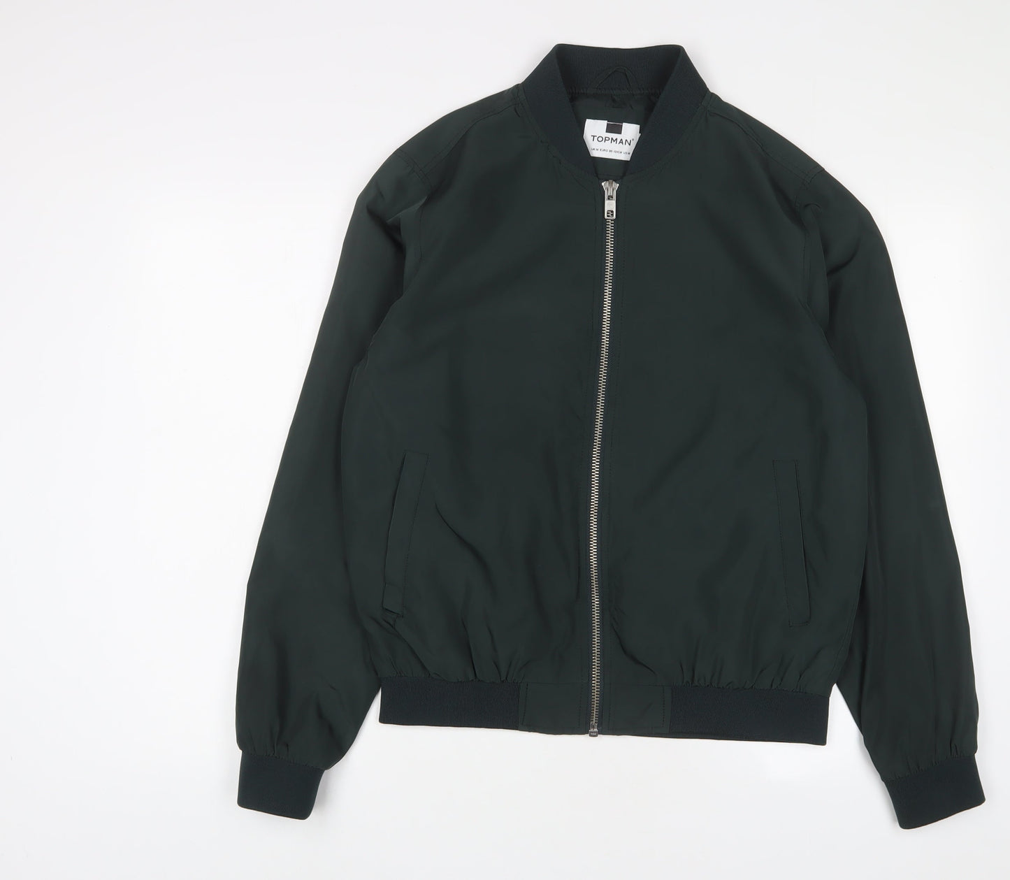 Mens UK Size M Topman Green Bomber Jacket