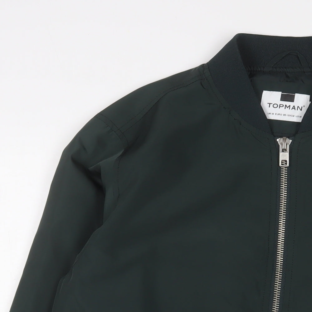 Mens UK Size M Topman Green Bomber Jacket