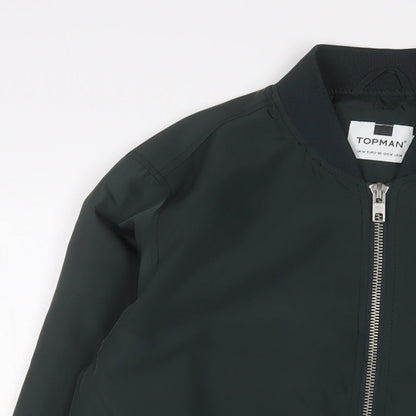 Mens UK Size M Topman Green Bomber Jacket