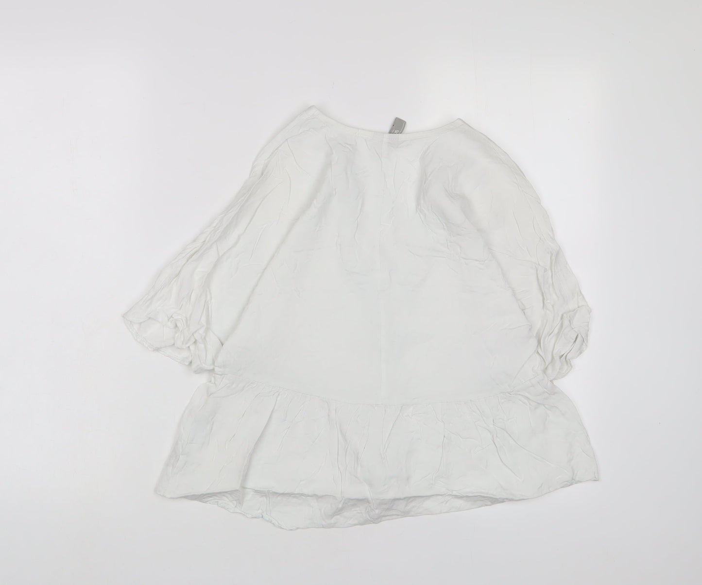 Womens UK Size 10 ASOS White Basic Button-Up