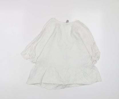 Womens UK Size 10 ASOS White Basic Button-Up
