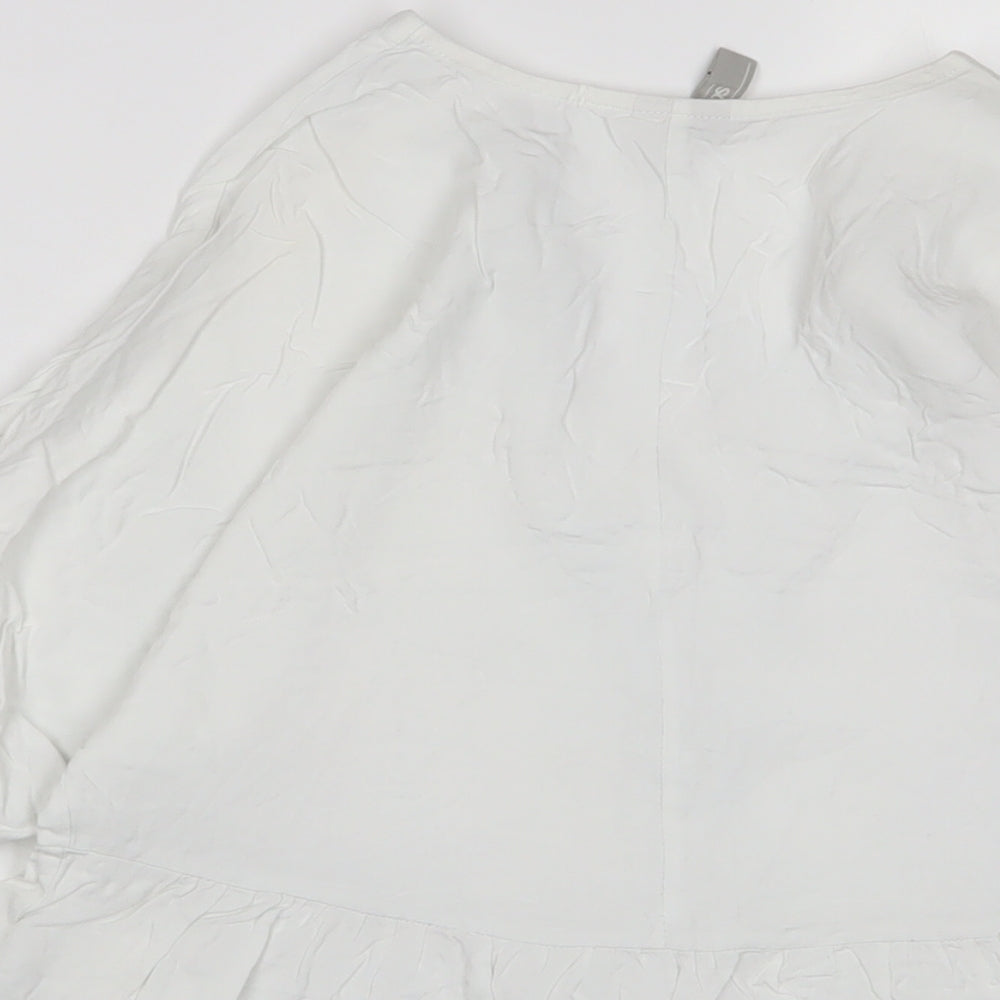 Womens UK Size 10 ASOS White Basic Button-Up