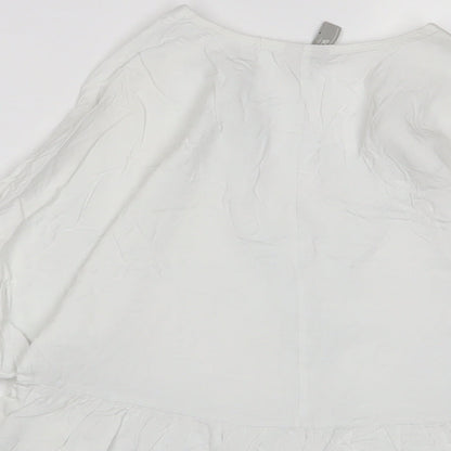 Womens UK Size 10 ASOS White Basic Button-Up