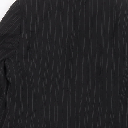 Marks and Spencer Womens Grey Striped Jacket Blazer Size 12 Button