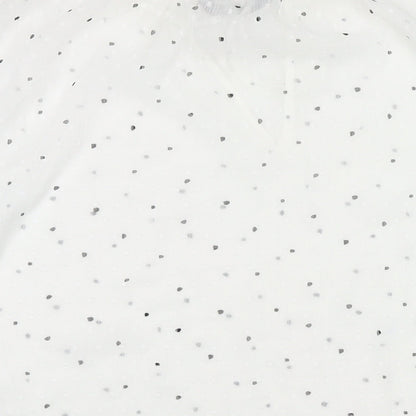 Marks and Spencer Womens White Polka Dot Polyester Basic Blouse Size 10 Round Neck