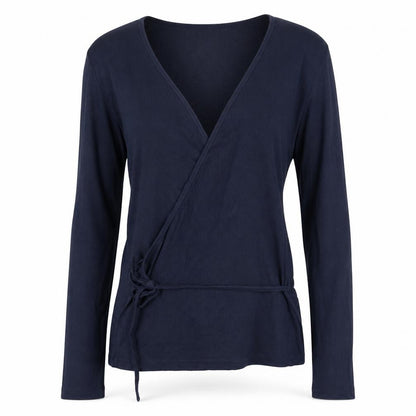 Just Female Womens Blue V-Neck Viscose Wrap Jumper Size S