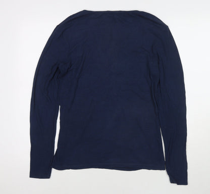 Just Female Womens Blue V-Neck Viscose Wrap Jumper Size S