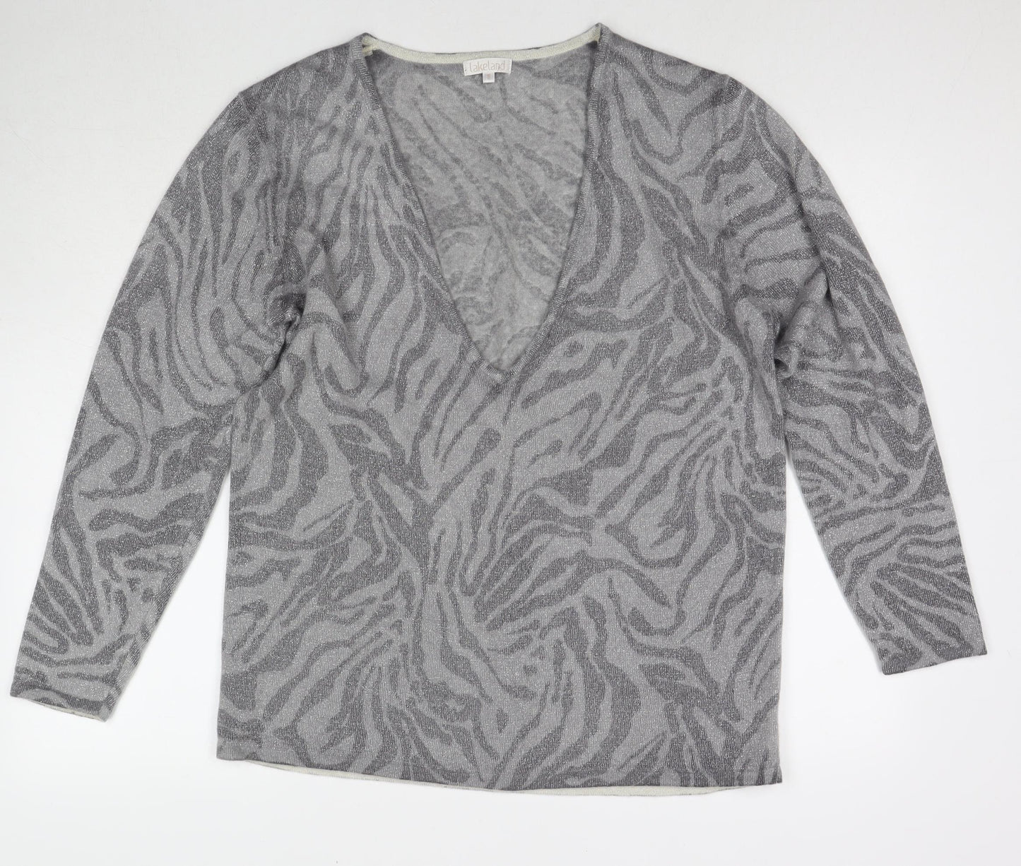 Womens UK Size 16 Lakeland Grey Pullover Jumper