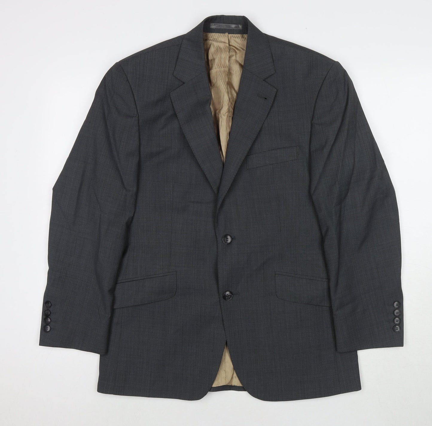 Mens UK Size 38 Racing Green Regular Grey Suit Jacket