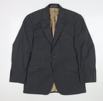 Mens UK Size 38 Racing Green Regular Grey Suit Jacket