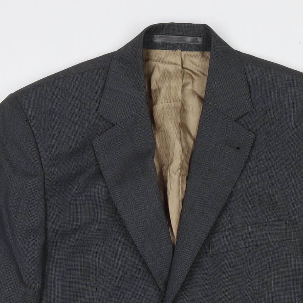 Mens UK Size 38 Racing Green Regular Grey Suit Jacket