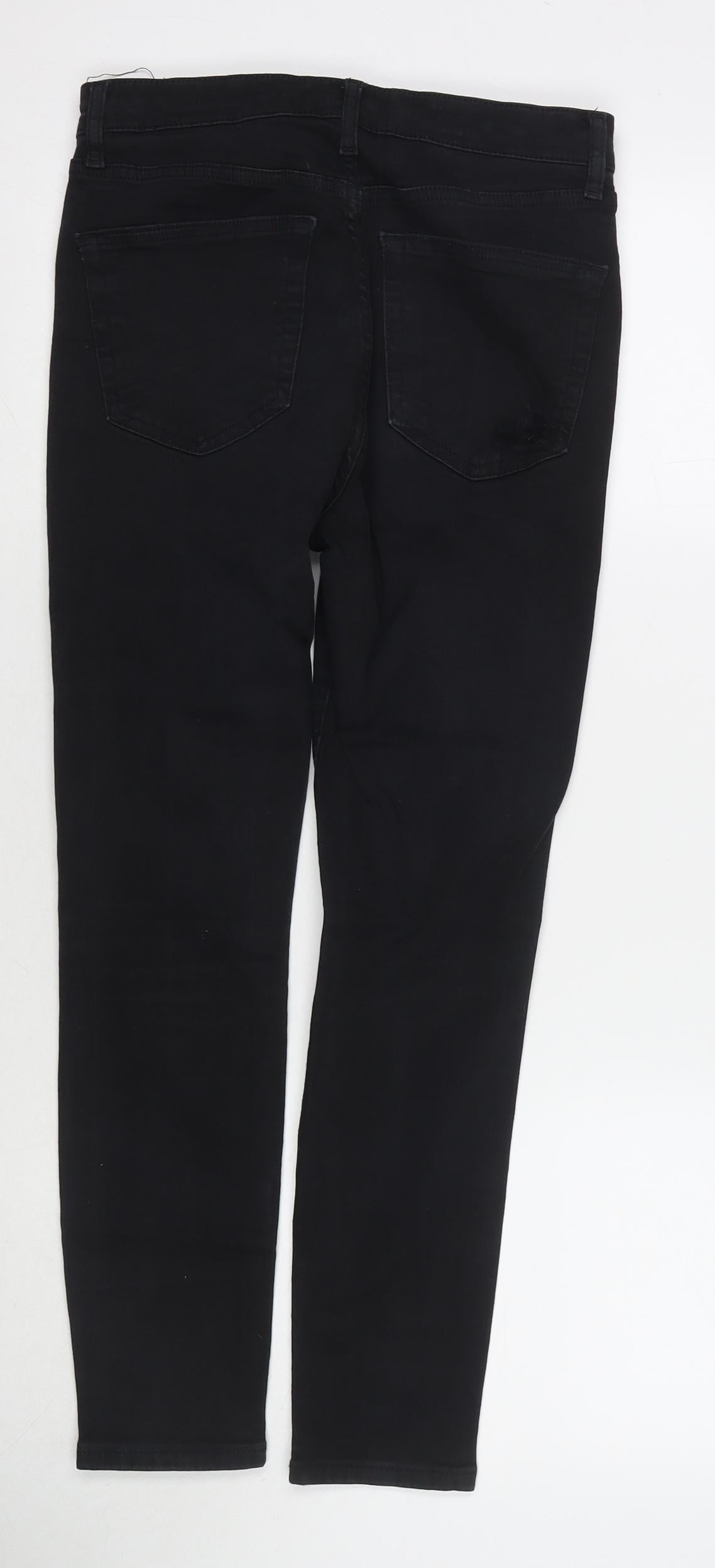 Topshop Womens Black Cotton Skinny Jeans Size 30 in L30 in Regular Zip