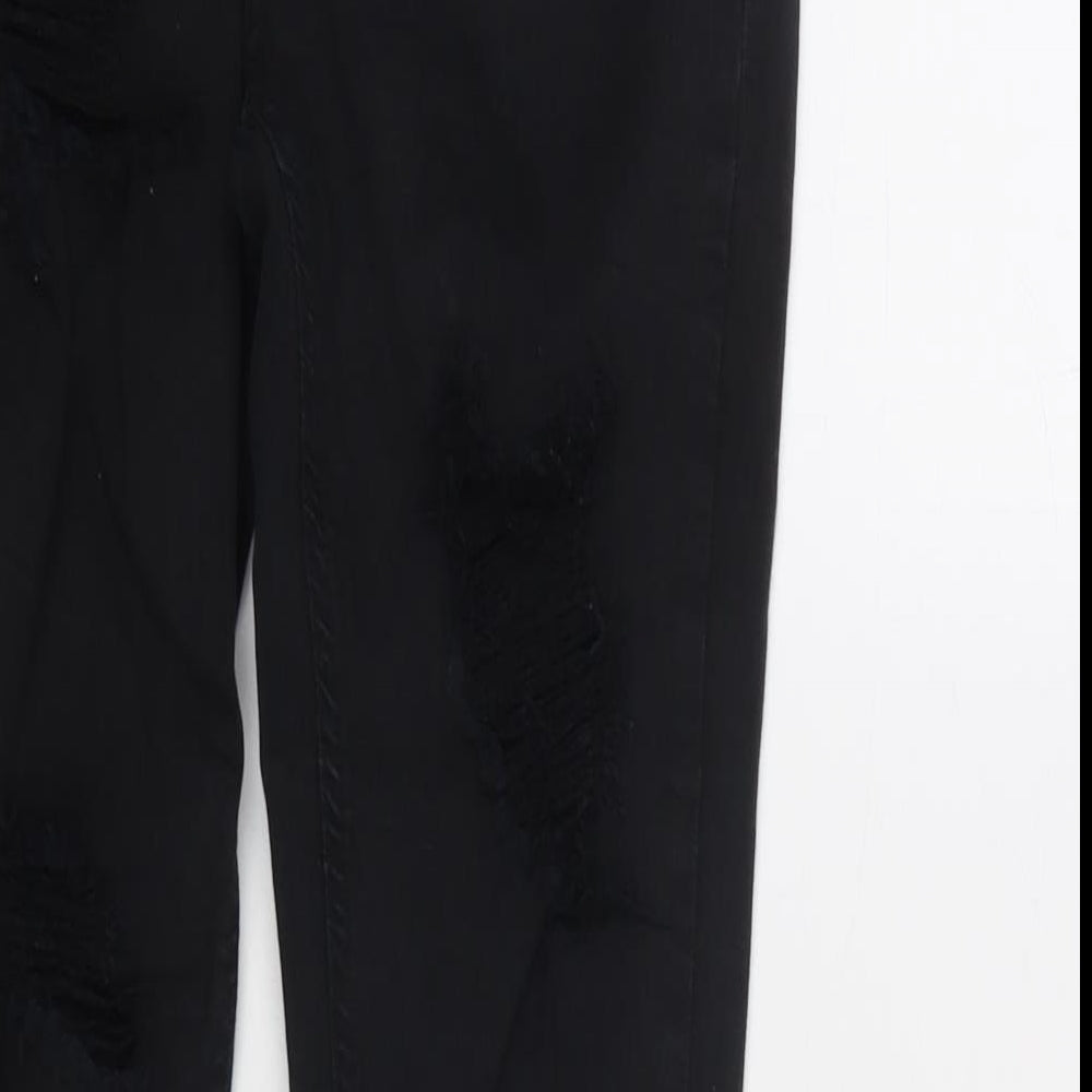 Topshop Womens Black Cotton Skinny Jeans Size 30 in L30 in Regular Zip