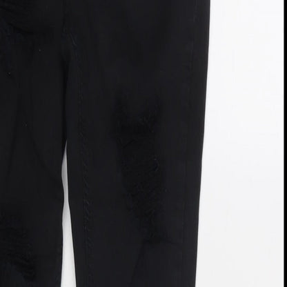 Topshop Womens Black Cotton Skinny Jeans Size 30 in L30 in Regular Zip