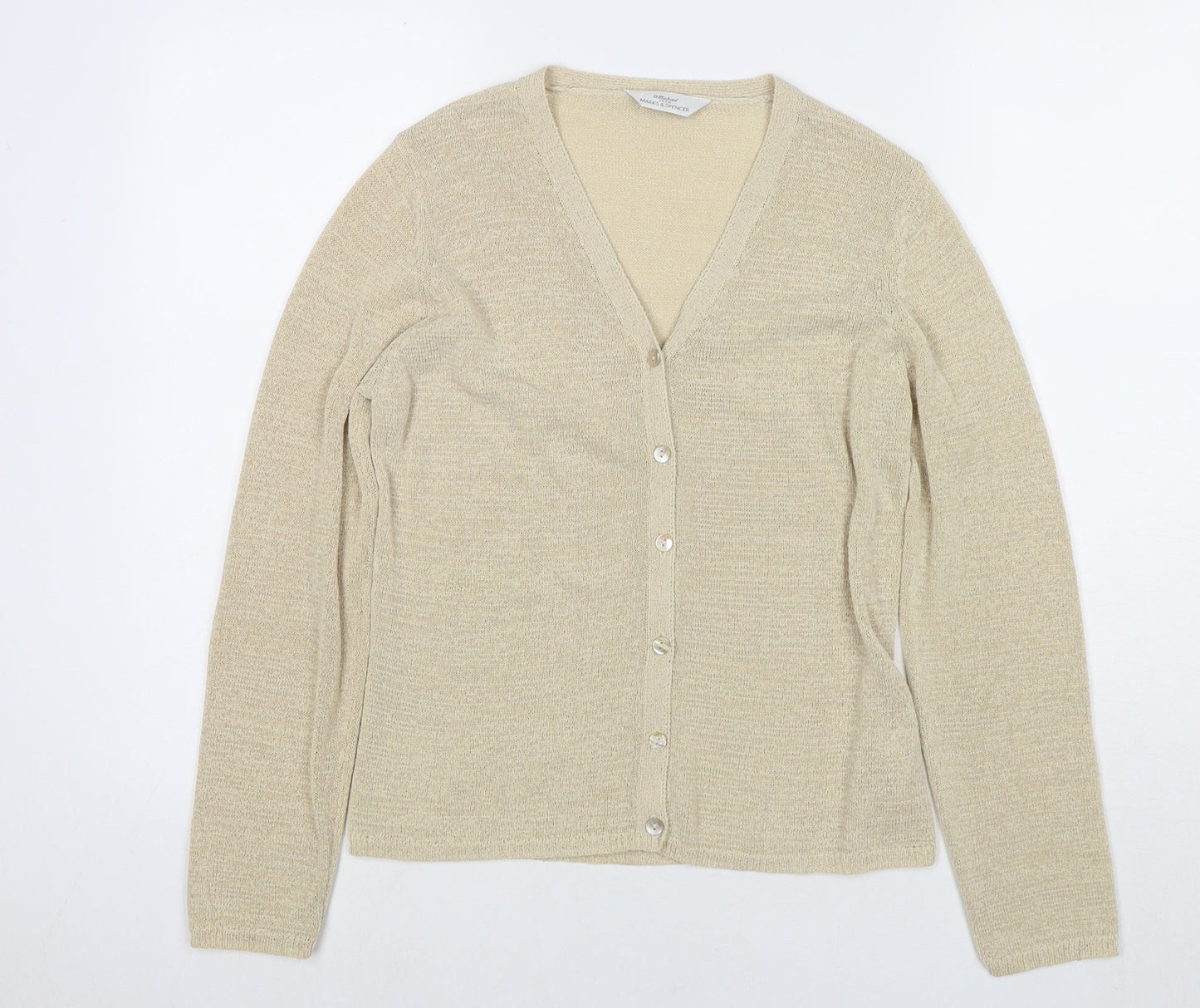 Womens UK Size 12 Marks and Spencer Beige Cardigan Jumper