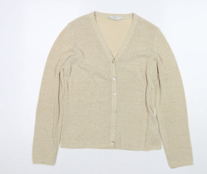 Womens UK Size 12 Marks and Spencer Beige Cardigan Jumper
