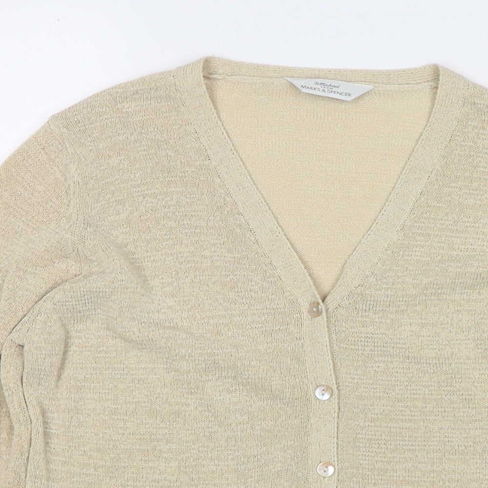Womens UK Size 12 Marks and Spencer Beige Cardigan Jumper