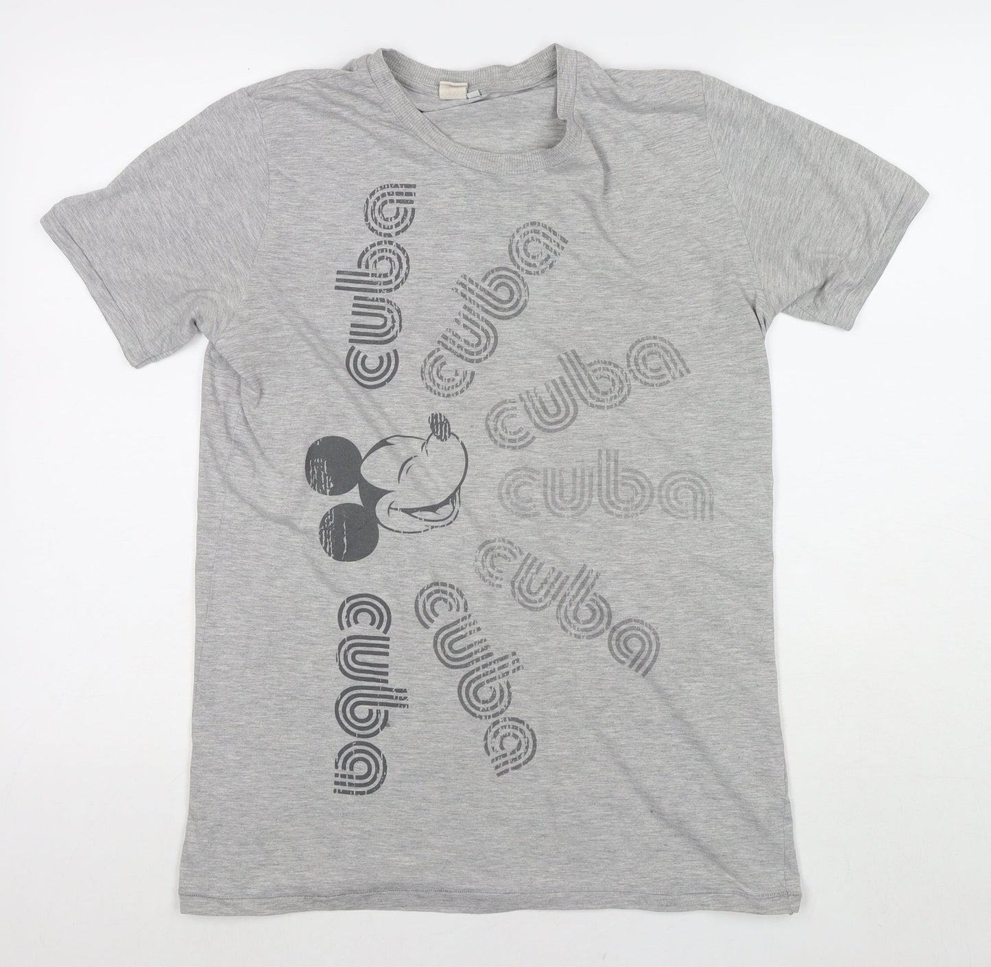 Womens UK Size L Disney Grey Basic T-Shirt