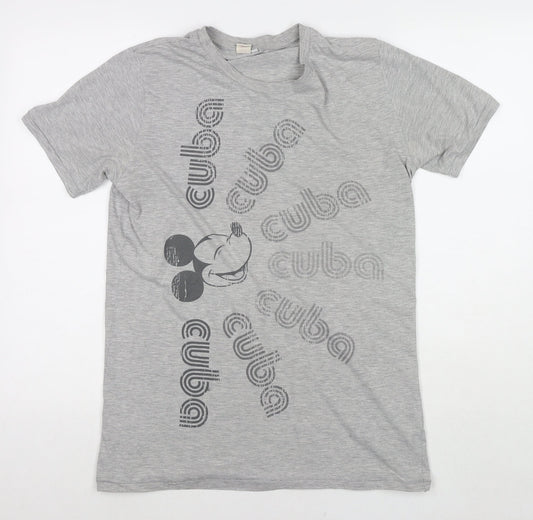 Womens UK Size L Disney Grey Basic T-Shirt