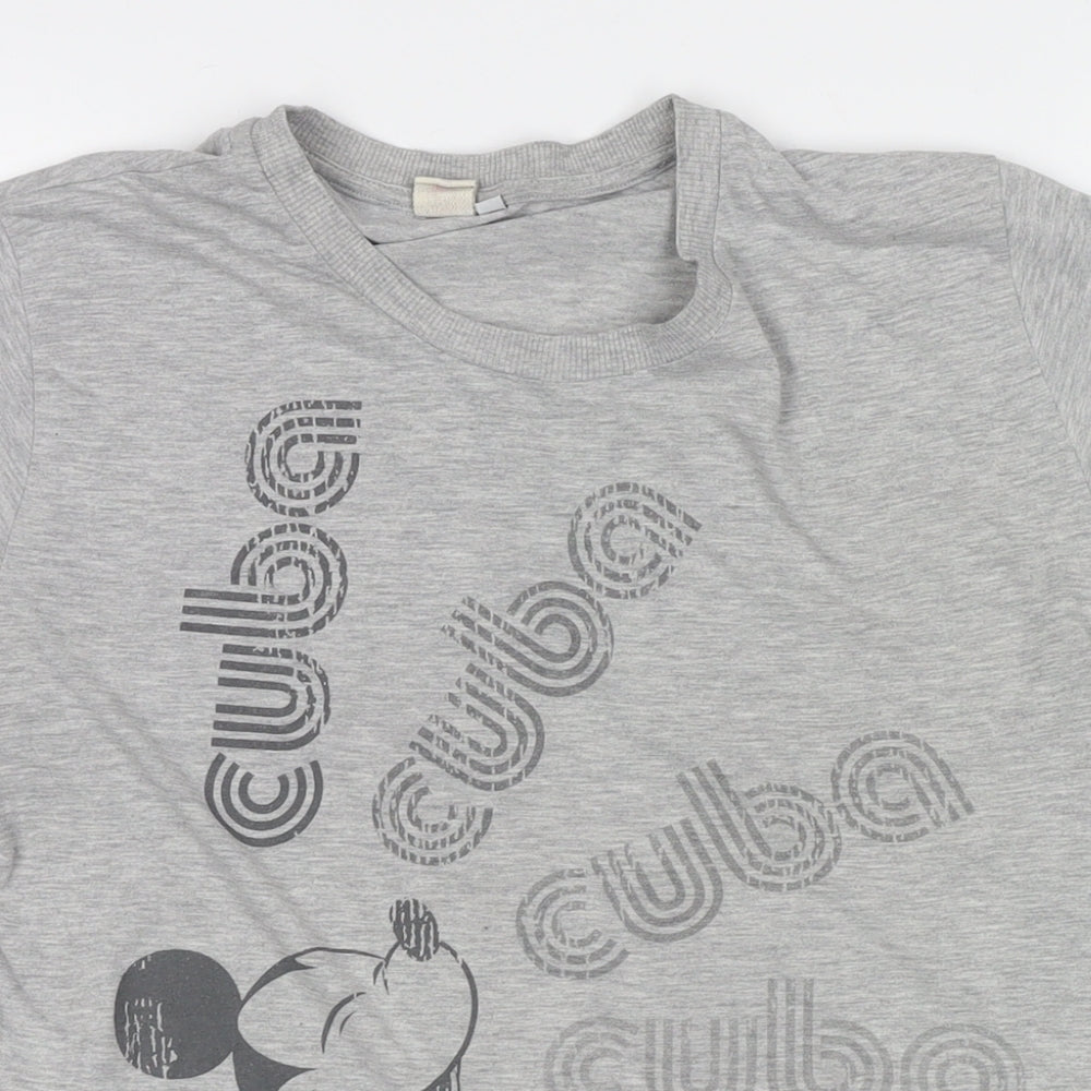 Womens UK Size L Disney Grey Basic T-Shirt