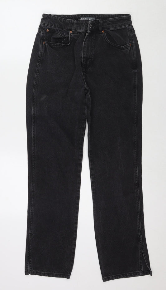 Denim & Co. Womens Black Cotton Straight Jeans Size 16 L30 in Regular Zip