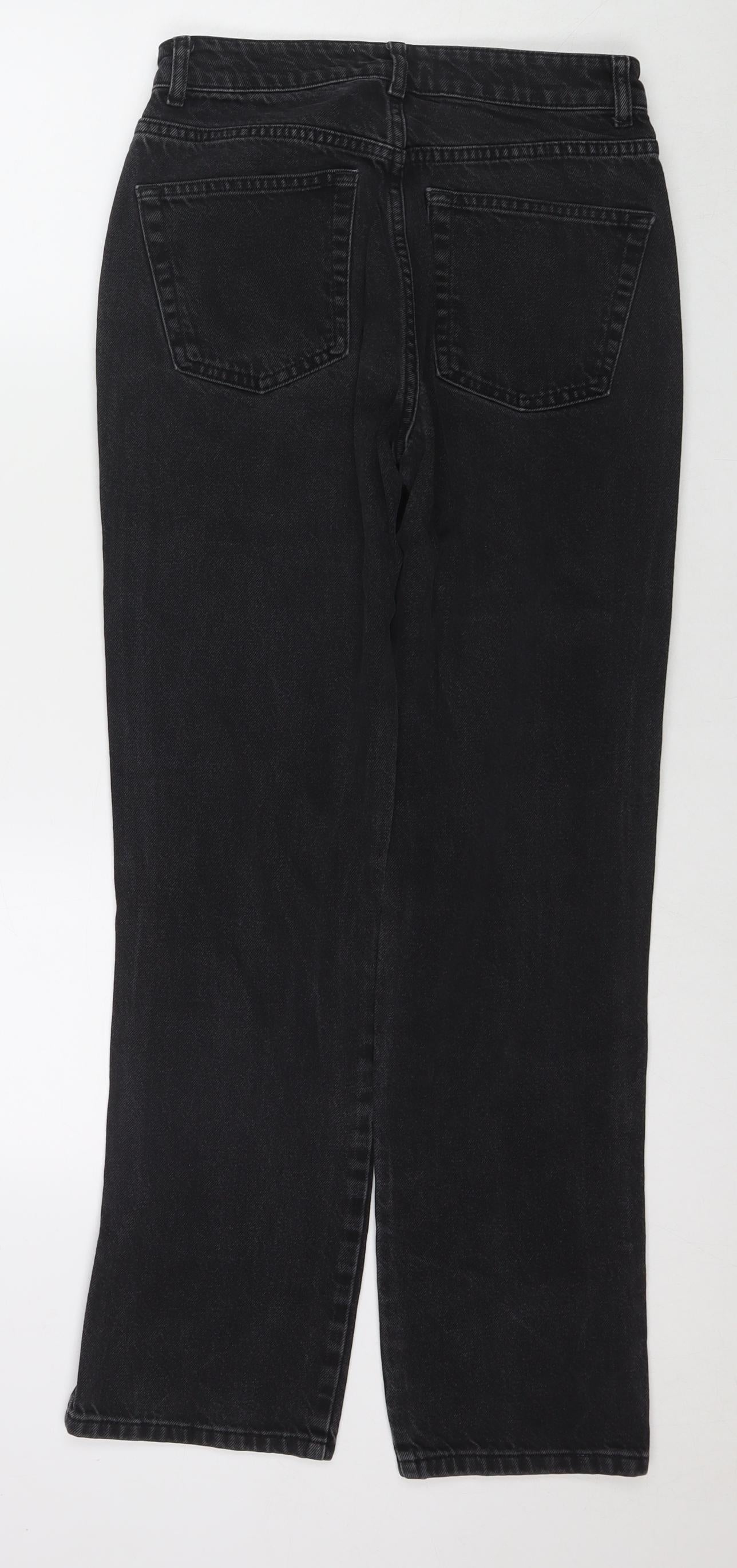 Denim & Co. Womens Black Cotton Straight Jeans Size 16 L30 in Regular Zip