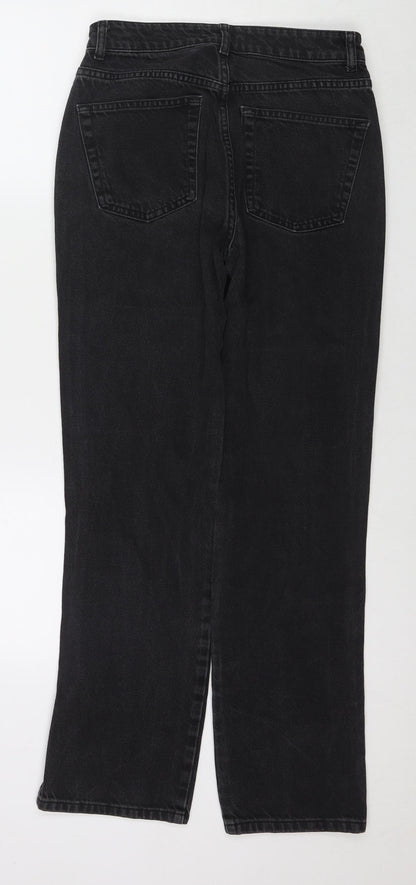 Denim & Co. Womens Black Cotton Straight Jeans Size 16 L30 in Regular Zip
