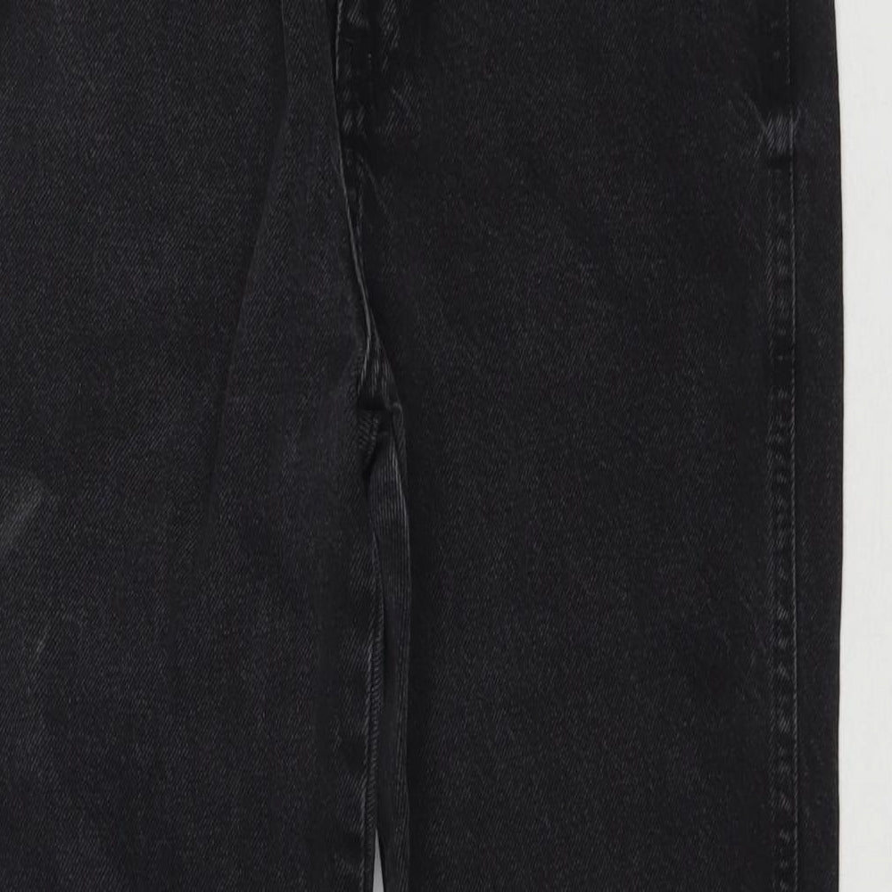 Denim & Co. Womens Black Cotton Straight Jeans Size 16 L30 in Regular Zip