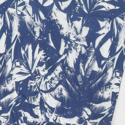 Sandwich Womens Blue Floral Cotton T-Shirt Dress Size M V-Neck Tie