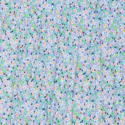 Marks and Spencer Womens Multicoloured Floral Viscose A-Line Skirt Size 8 - Side Slit(s)