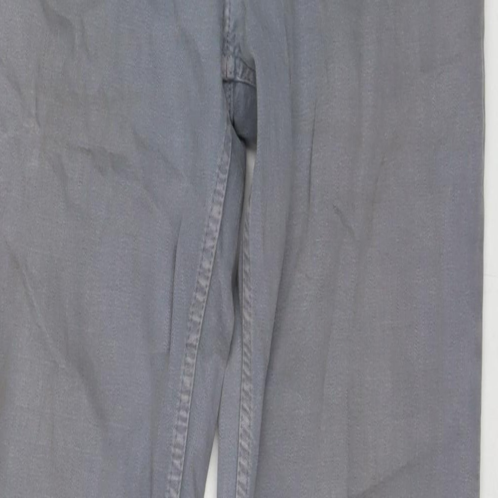 Mavericks Mens Grey Cotton Straight Jeans Size 32 in L34 in Regular Zip