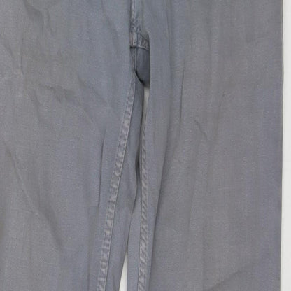 Mavericks Mens Grey Cotton Straight Jeans Size 32 in L34 in Regular Zip