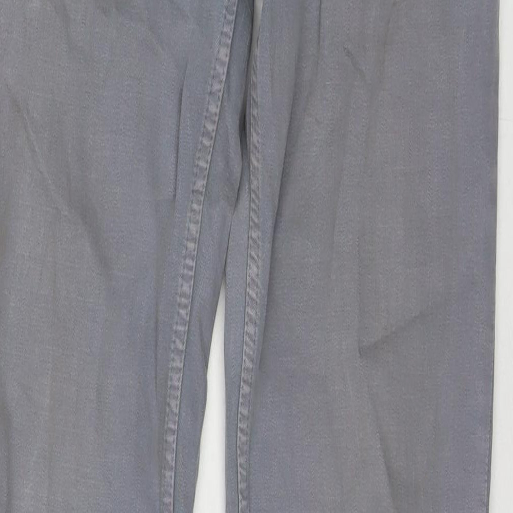 Mavericks Mens Grey Cotton Straight Jeans Size 32 in L34 in Regular Zip