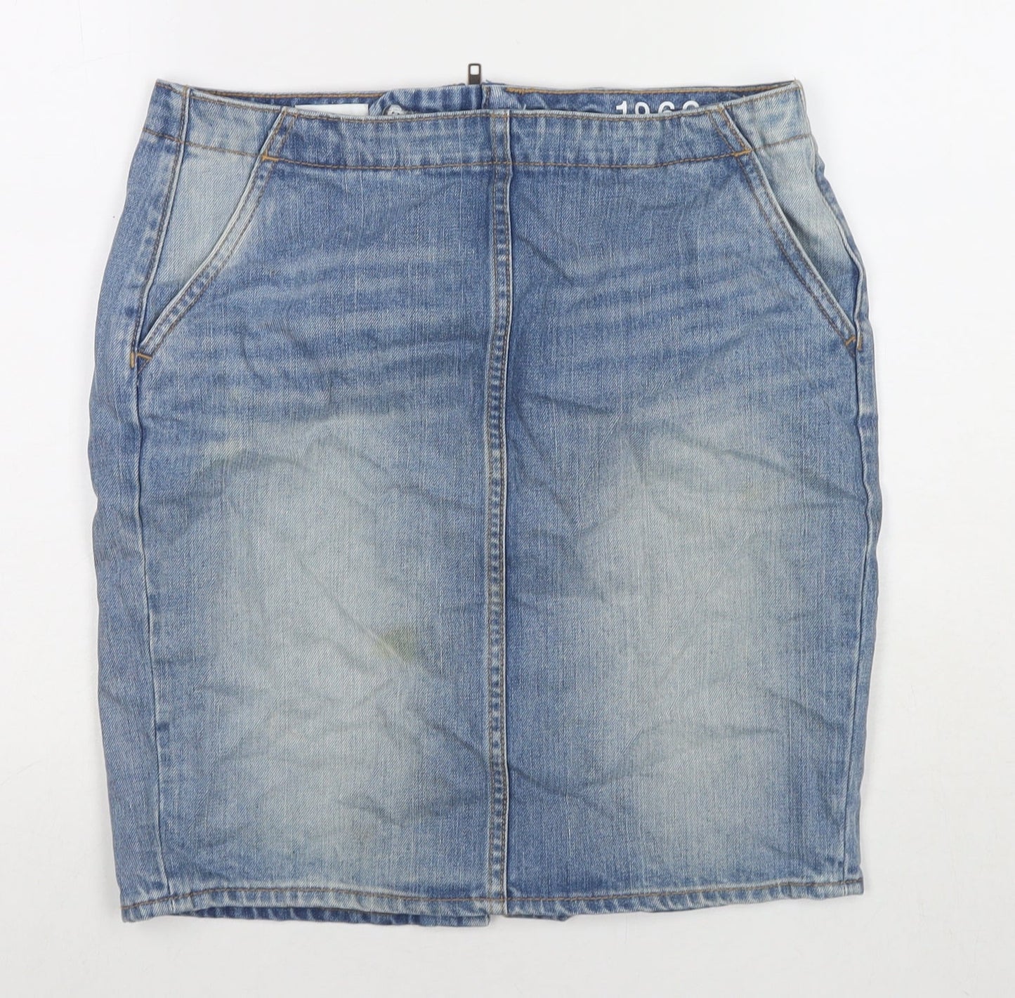 Gap Womens Blue Cotton A-Line Skirt Size 28 in Zip