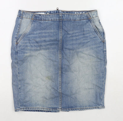 Gap Womens Blue Cotton A-Line Skirt Size 28 in Zip