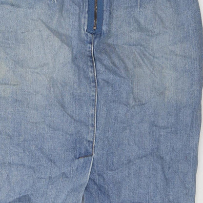 Gap Womens Blue Cotton A-Line Skirt Size 28 in Zip