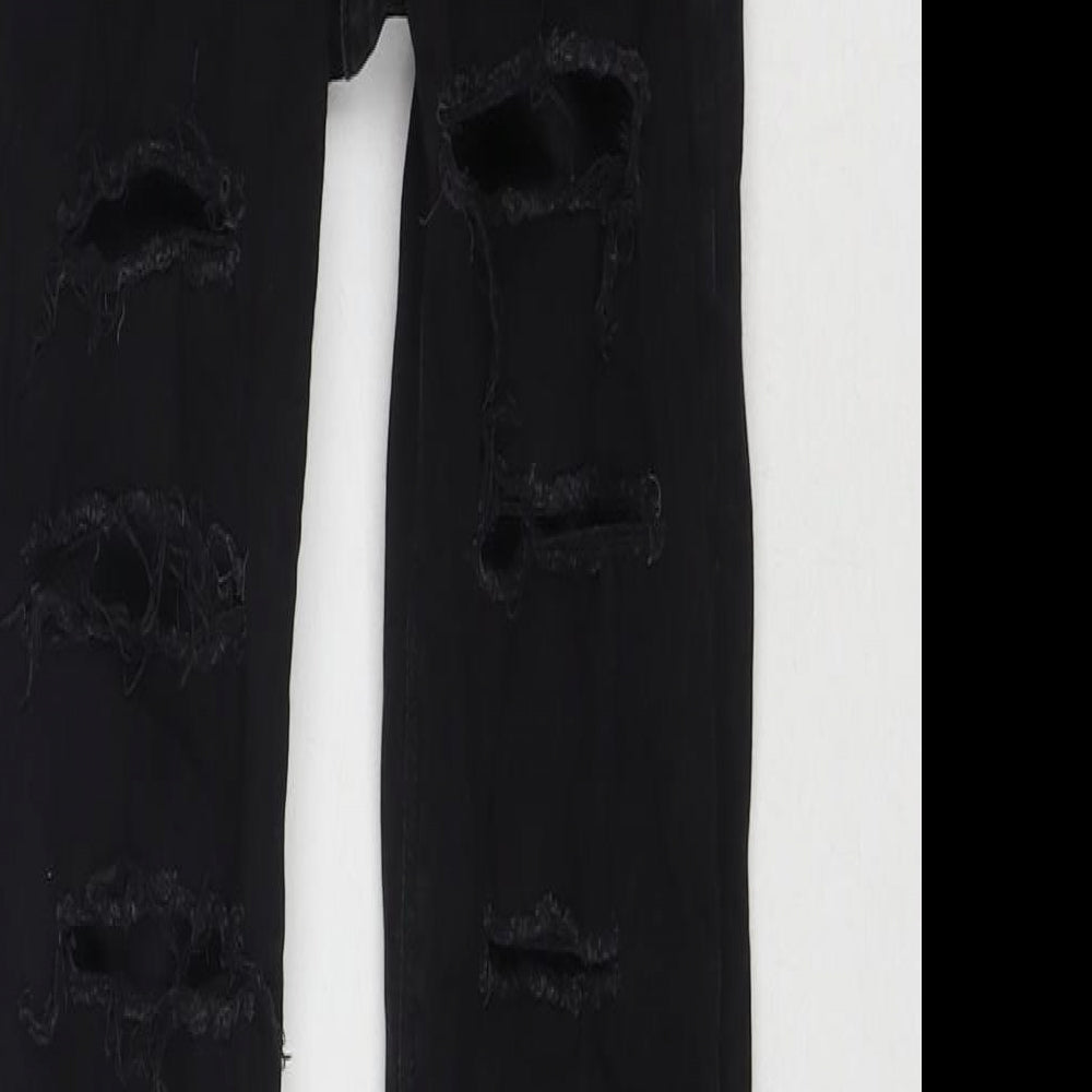 Topshop Womens Black Cotton Skinny Jeans Size 25 in L32 in Regular Zip