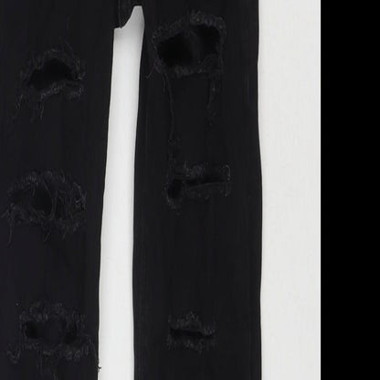 Topshop Womens Black Cotton Skinny Jeans Size 25 in L32 in Regular Zip